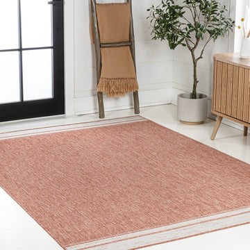 Alda Modern Minimalist Mingled Solid Indoor/Outdoor Area Rug